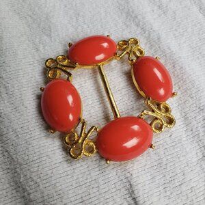 Vintage 60s 70s Gold Tone Mod Belt Buckle